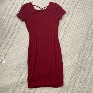 Maroon bodycon dress